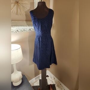 Vineyard Vines Navy Sleeveless Scoop Neck Cotton Dress Size 6